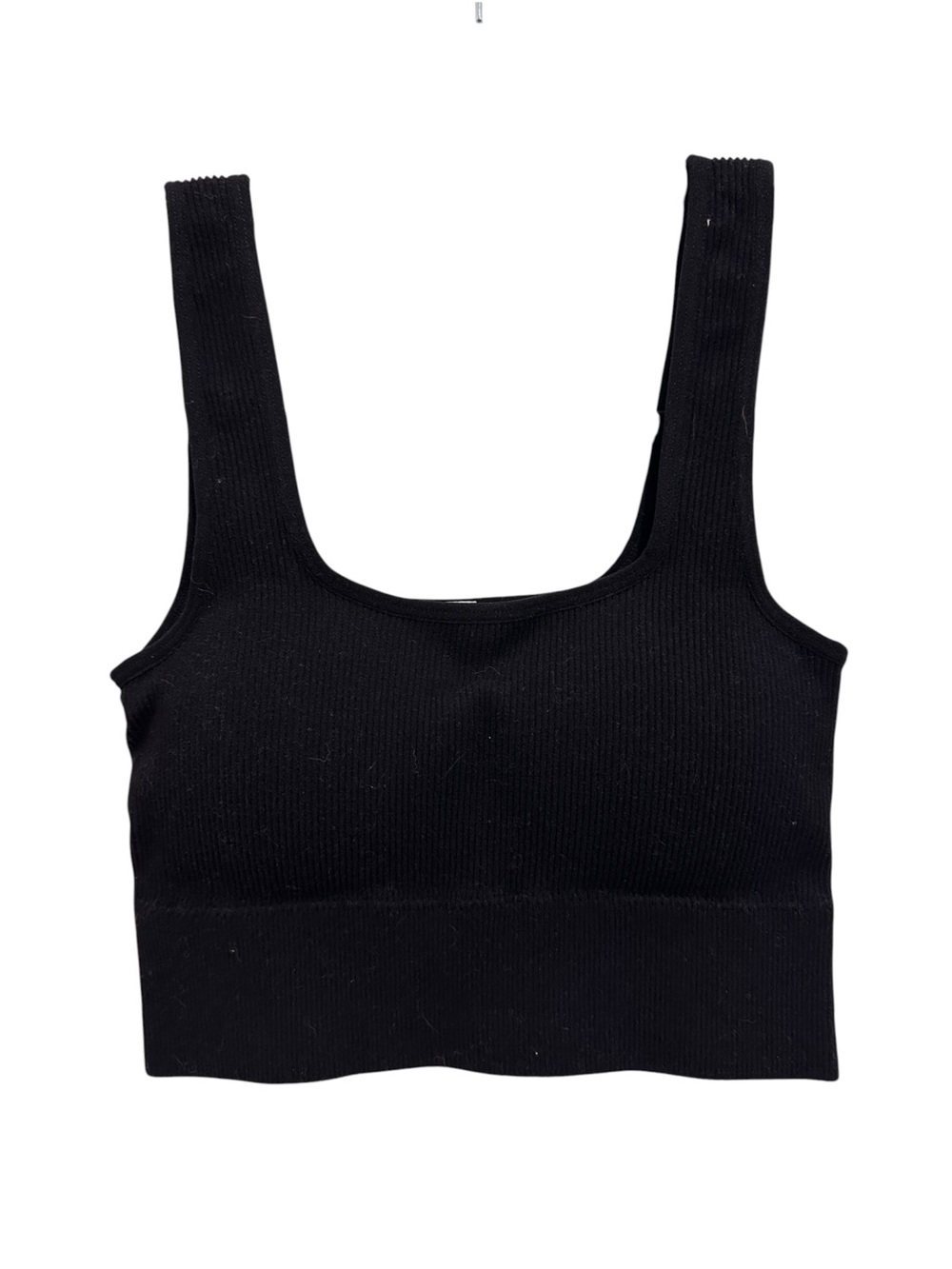 Zenana Outfitters Black Ribbed Seamless Crop Bralette